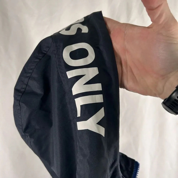 Members Only Jacket Men's Small Blue Green Hooded Pockets 1/4 Zip Pullover - Picture 13 of 13